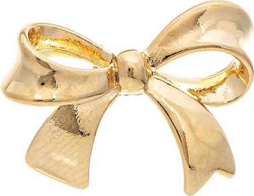 Gold 14k Plated Hypoallergenic Ribbon Bow Post Earring