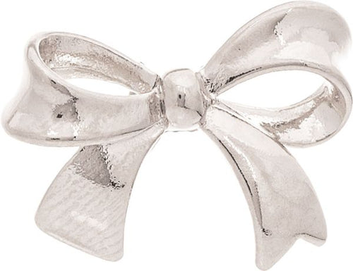 Silver 14k Plated Hypoallergenic Ribbon Bow Post Earring