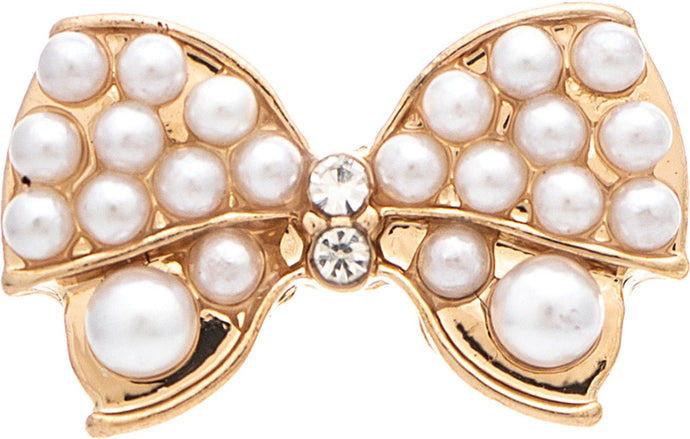 Gold Pave Bow Post Earring