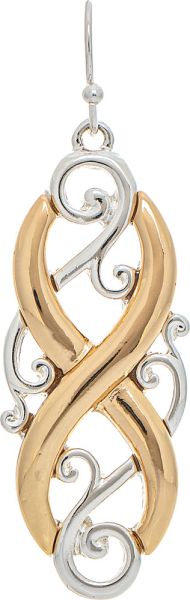 Two Tone Infinity Celtic Swirl Braid Earring