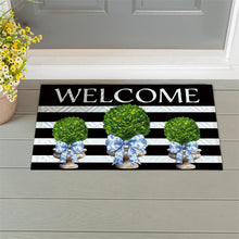 Topiary With Bow Embossed Mat