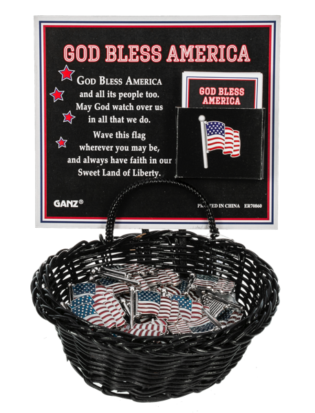 God Bless America - Swivel Flag Charm