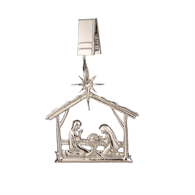 Metal Nativity Flag Weighted Clip