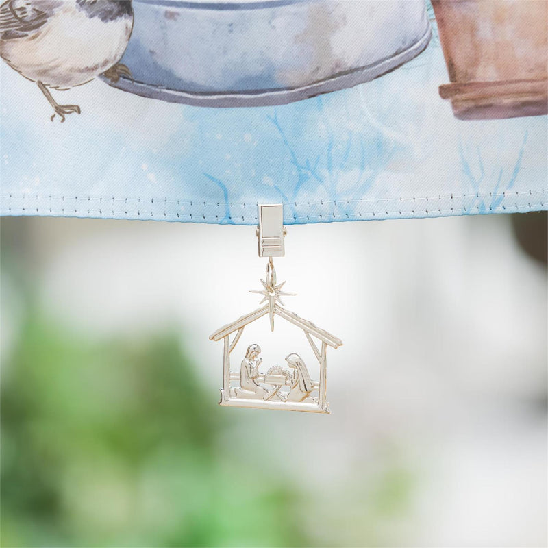 Metal Nativity Flag Weighted Clip