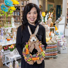 Bunny Blooms Faux Floral Hanging Decor Bunny with Carrots