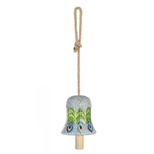 Mosaic Peacock Glass Feathers Palm Beach Garden Bell