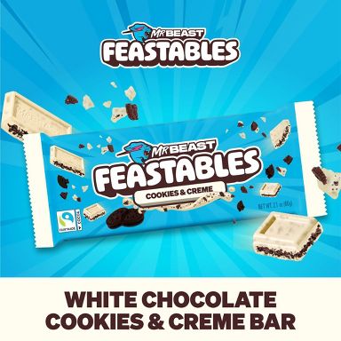 Feastables Mr. Beast Cookies Creme Bars King Size 2.1 oz