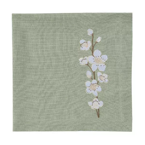 Cherry Blossom Green Floral Napkin