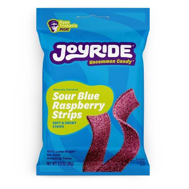 Joyride Low Sugar Sour Strip Blue Raspberry Candy 3.5 oz