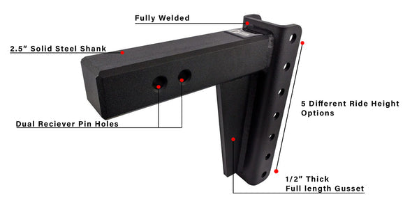 BulletProof 2.5" Heavy Duty 8" Drop/Rise Hitch