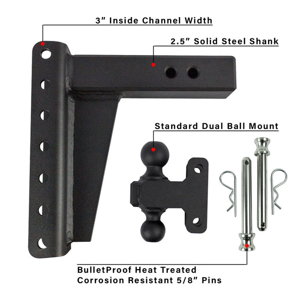 BulletProof 2.5" Heavy Duty 8" Drop/Rise Hitch