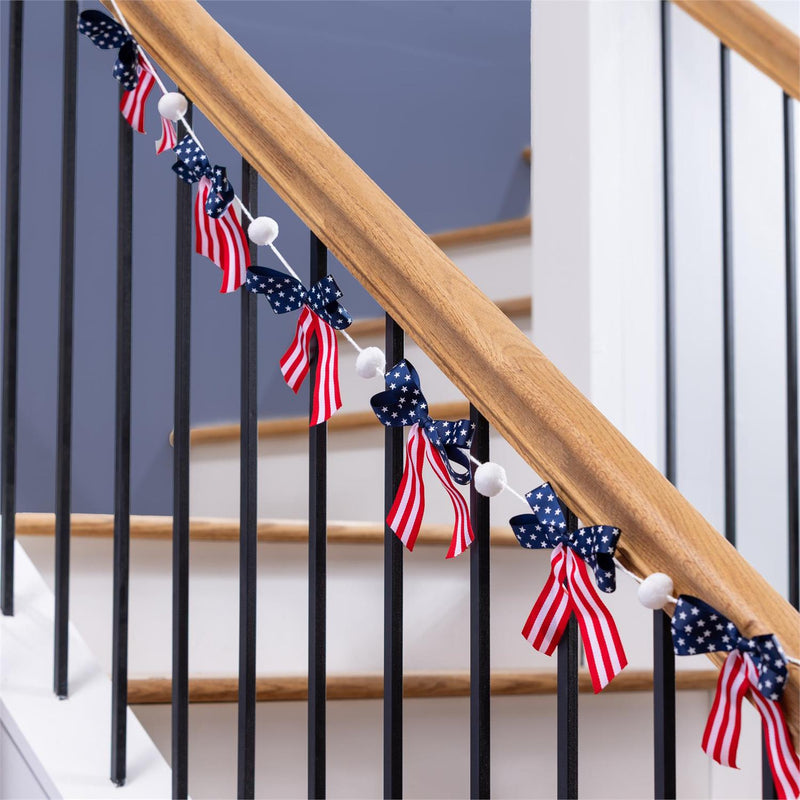 American Classic Garland Hanging Décor, Bow, 72"L