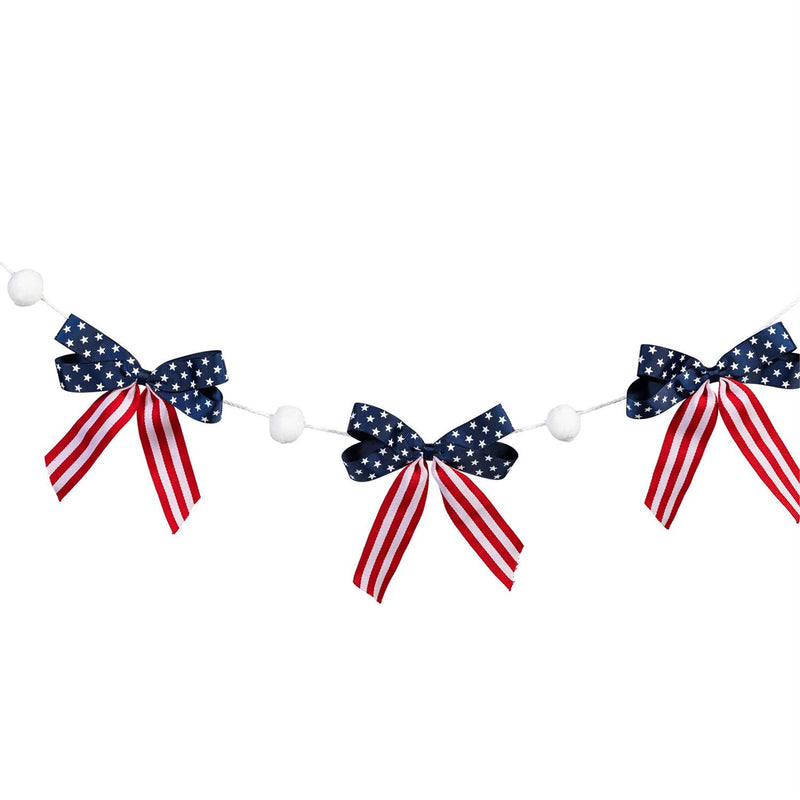 American Classic Garland Hanging Décor, Bow, 72"L