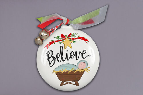 Believe Manger Ornament