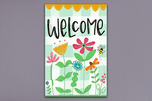 Welcome Flower Garden Flag