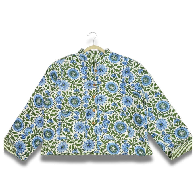 Quilted Jacket - Blue Floral