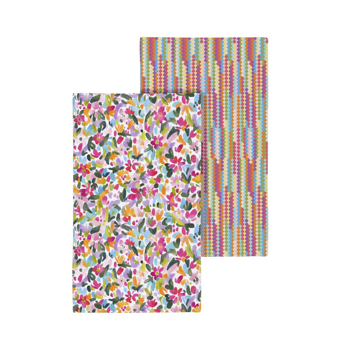 Bunny Blooms Kitchen Towel Quick Dry Waffle Weave Double-Sided, In Bloom Motif