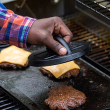 6.25" Seasoned Cast Iron Burger Press