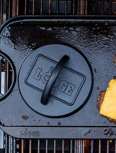 6.25" Seasoned Cast Iron Burger Press