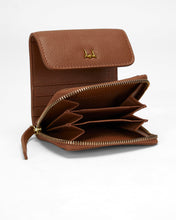 Sophia Card Holder In Brown Leather Calfskin
