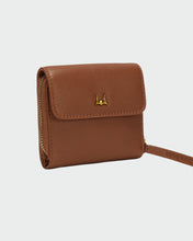 Sophia Card Holder In Brown Leather Calfskin