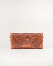 Elena Mini Bag - Brown Handtooled Leather and Calfskin