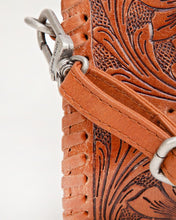 Elena Mini Bag - Brown Handtooled Leather and Calfskin
