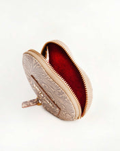 Cupid Coin Pouch - Embossed Floral Leather