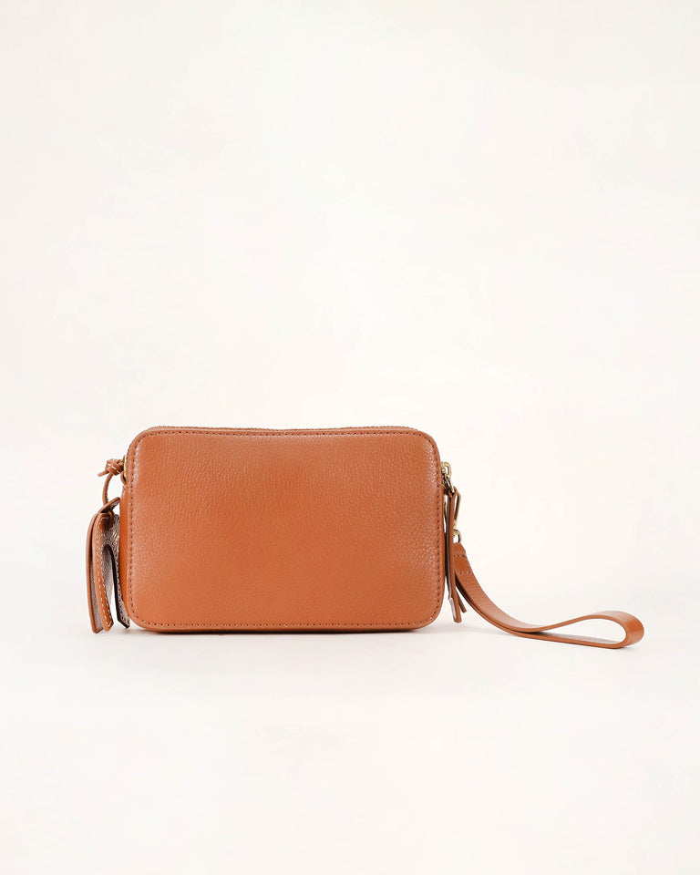 Shell Mini Purse - Brown Leather and Calfskin