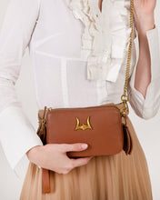 Shell Mini Purse - Brown Leather and Calfskin