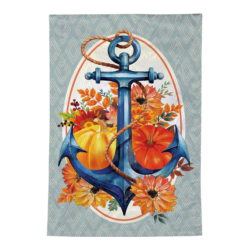 Anchored in Fall Moire Garden Flag