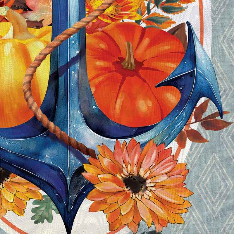Anchored in Fall Moire Garden Flag