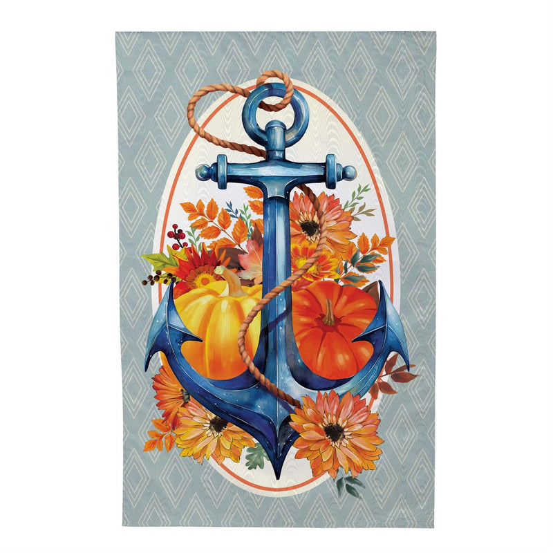 Anchored in Fall Moire House Flag