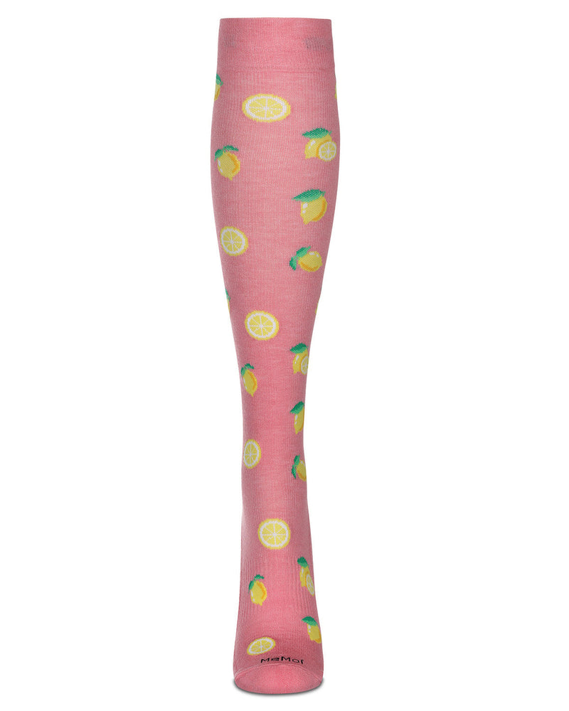 Women's Lemons Bamboo Blend 8-15MMHG Graduated Compression Socks; Size 9-11