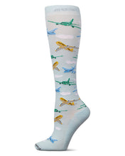 Women's Airplanes 8-15 mmHg Graduated Bamboo Compression Socks; Size 9-11