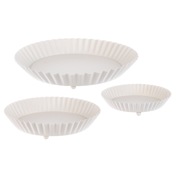 Nested Round White Tray Set (3 pc. set)