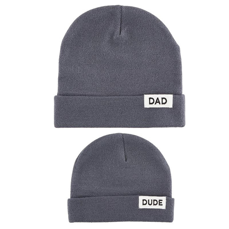 Dad + Dude Hat Set - Grey