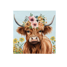 Floral Highland Cow Napkin Paper Cocktail Napkin