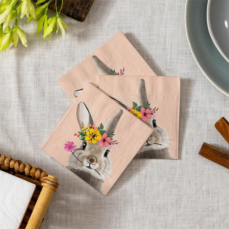 Bunny Blooms Napkin Paper Cocktail Napkin