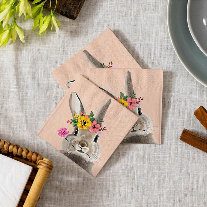 Bunny Blooms Napkin Paper Cocktail Napkin