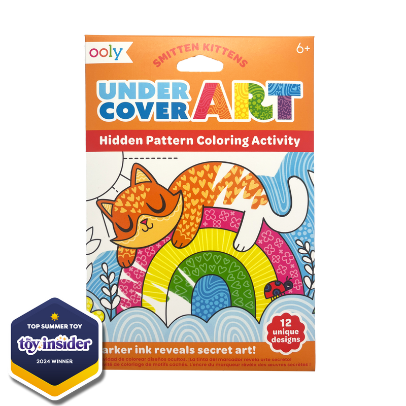 Undercover Art Hidden Pattern Coloring Activity Art Cards - Smitten Kittens