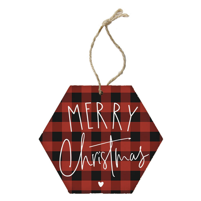 Merry Christmas Plaid Ornament