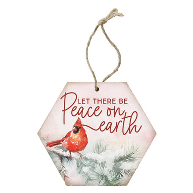 Peace Earth Cardinal Ornament
