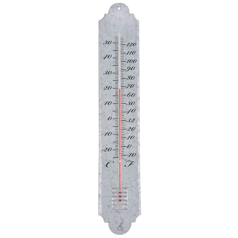 Old Zinc Thermometer - Large Old Zinc Thermometer – Large