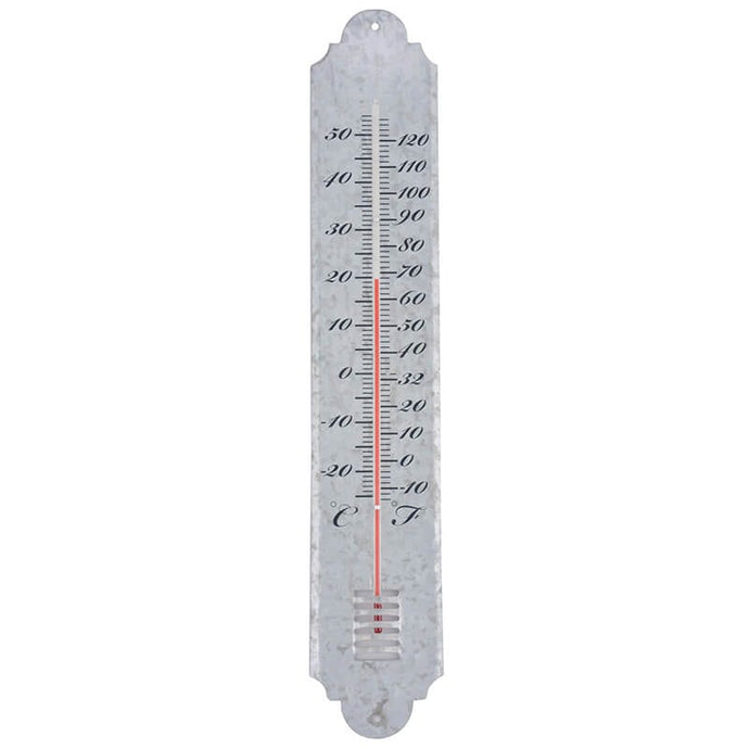 Old Zinc Thermometer - Large Old Zinc Thermometer – Large