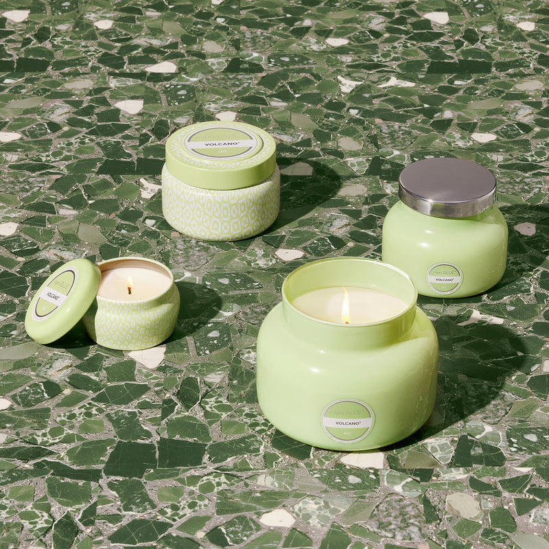 Volcano Iced Matcha Printed Travel Tin Candle, 8.5 oz