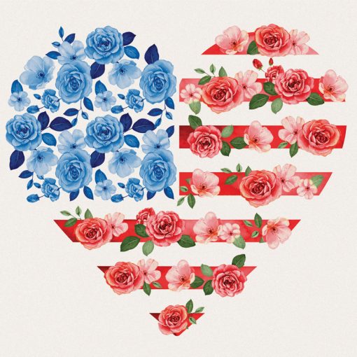 Patriotic Heart Square Car Coaster