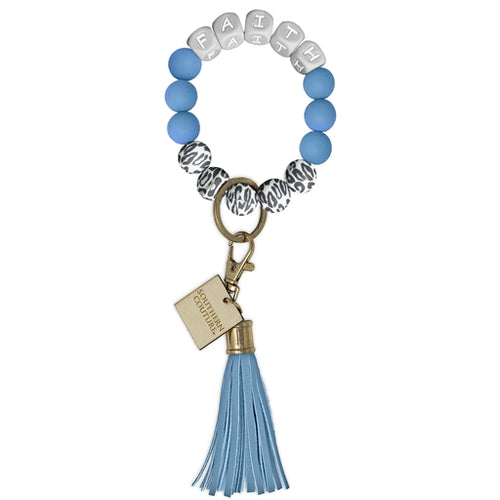 SC Silicone Beaded Bracelet Key Chain-Faith