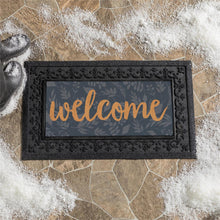 Grateful Gatherings Welcome Friends of Fall Flocked Coir Sassafras Switch Mat, "Welcome", 22"x10"