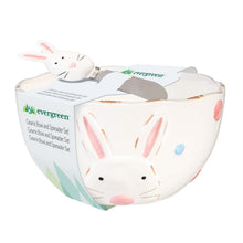 Bunny Blooms Serveware Ceramic Bunny Bowl and Spreader